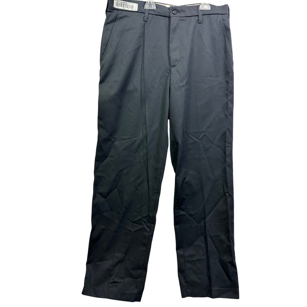 UniFirst Sof Twill Mens Black Dress Pants‎ Size 34x32 Polyester Cotton Blend